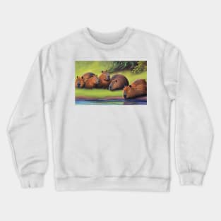 capybara lake Crewneck Sweatshirt